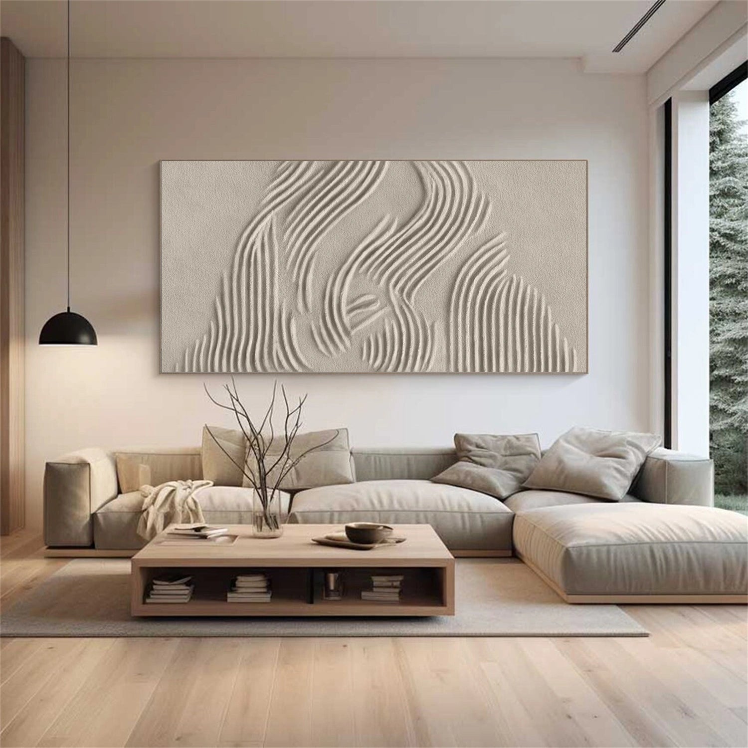 Abstract Beige & Brown Wall Art Print #BB144 - Perfect for Living Room, Bedroom & Office Decor