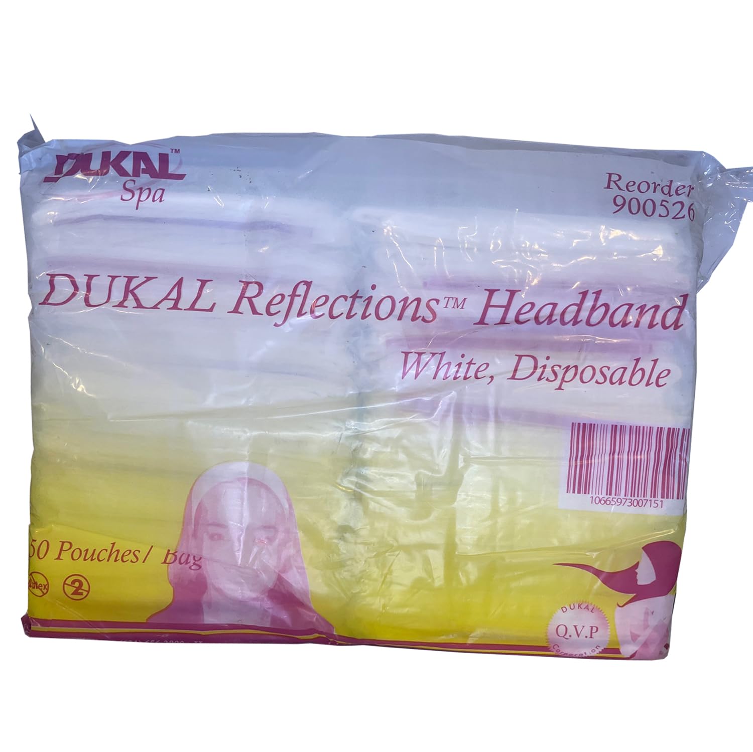 Dukal Disposable White Headbands - 50 Count Pack | Soft & Comfortable Hair Accessories for Nurses, Medical Professionals & Salon Use