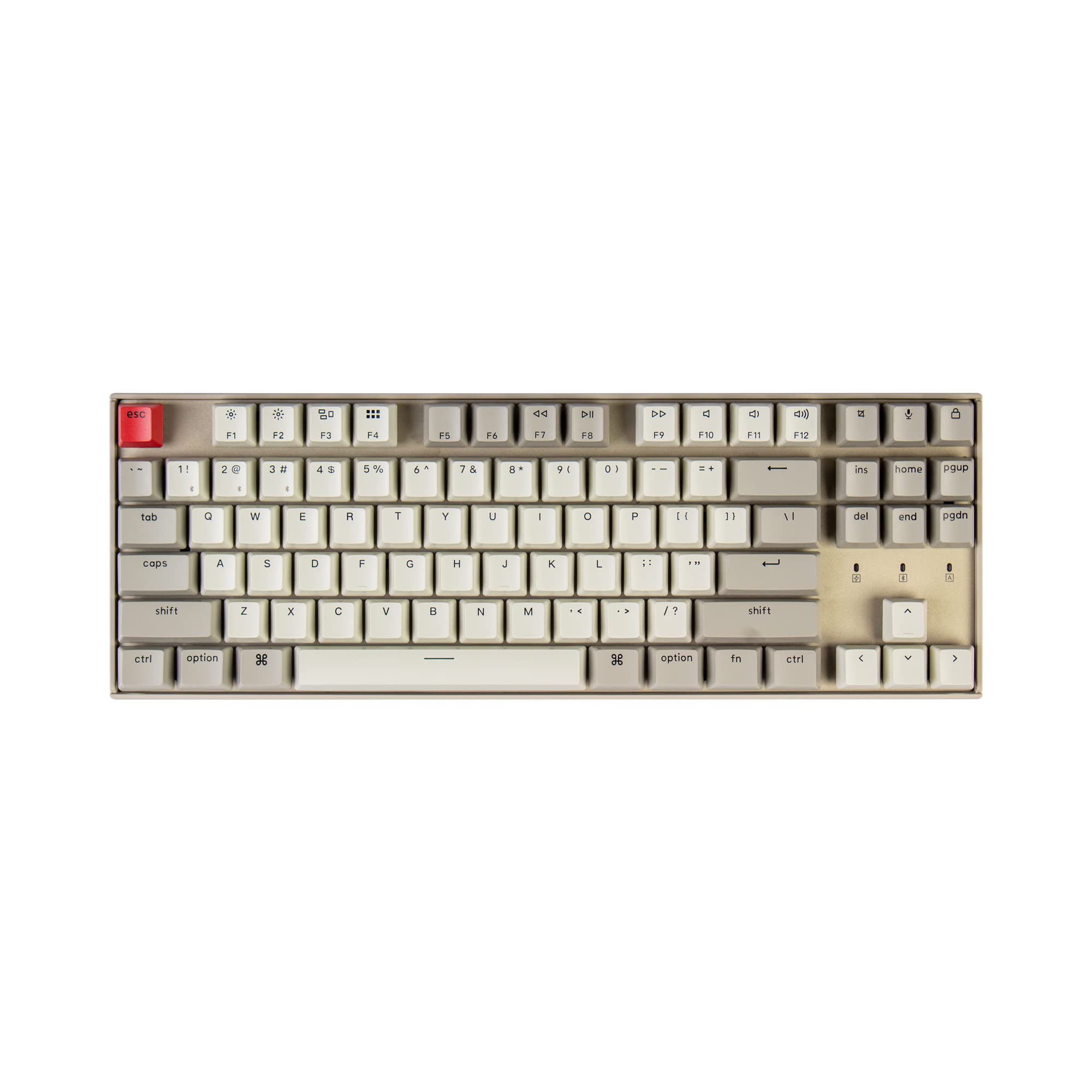 Keychron K8 Wireless Bluetooth Mechanical Gaming Keyboard - Tenkeyless Hot-Swappable 87 Keys for Mac & Windows, USB Wired with Blue Switches | Perfect for Office Work, Gaming & Programming