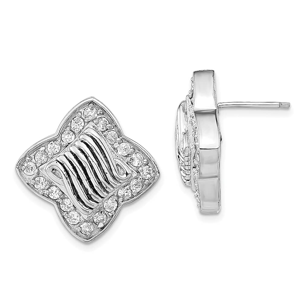 925 Sterling Silver Vintage Cubic Zirconia CZ Stud Earrings - Elegant Ball Button Fine Jewelry for Women - Perfect Gift for Her - Ideal for Weddings, Parties & Everyday Wear
