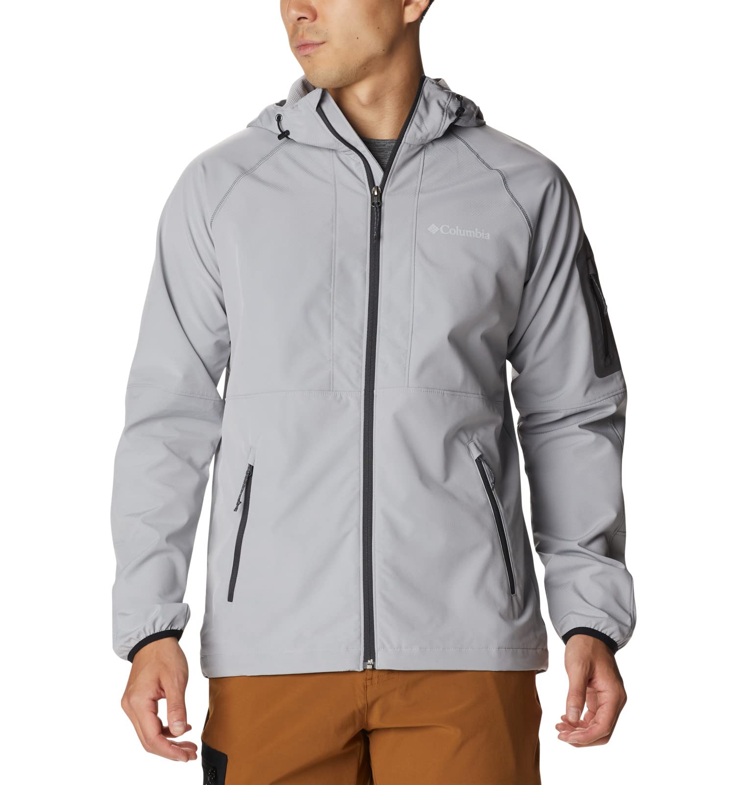 Columbia Men's Tall Heights Water-Resistant Softshell Hooded Jacket - Lightweight, Windproof Outdoor Hiking & Winter Layering