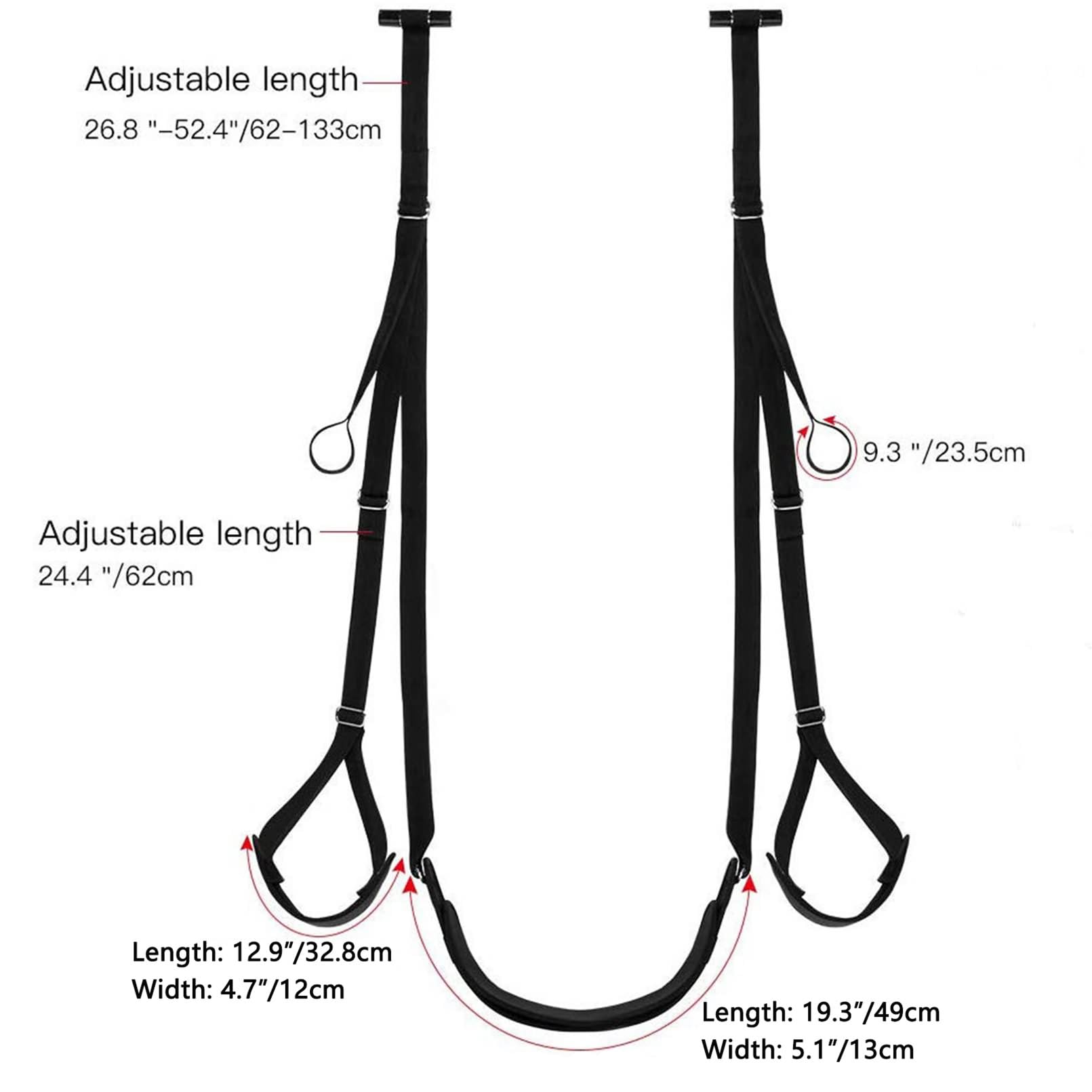Premium Adjustable BDSM Sex Swing with Leather Straps & Soft Plush - Door Mounted Bondage Toy for Couples, Supports 330lbs - Perfect for Spice Up Bedroom, BDSM Play & Adult Fantasy Exploration