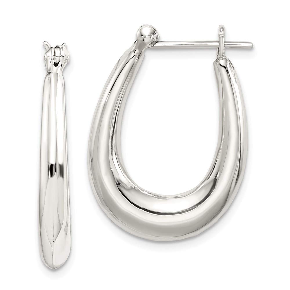 925 Sterling Silver Oval Hoop Earrings for Women - 25mm x 19mm Hypoallergenic Dainty Everyday Jewelry Gift | Perfect for Work, Date Night & Special Occasions