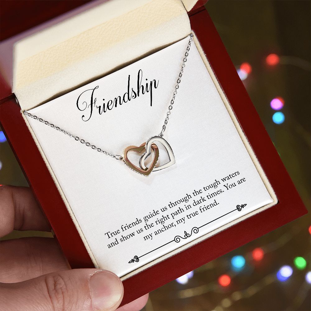 Best Friendaversary Gifts - Interlocking Heart Friendship Necklace for Women, Sterling Silver Matching Necklaces for Best Friends - Perfect for Anniversaries, Birthdays & Special Occasions