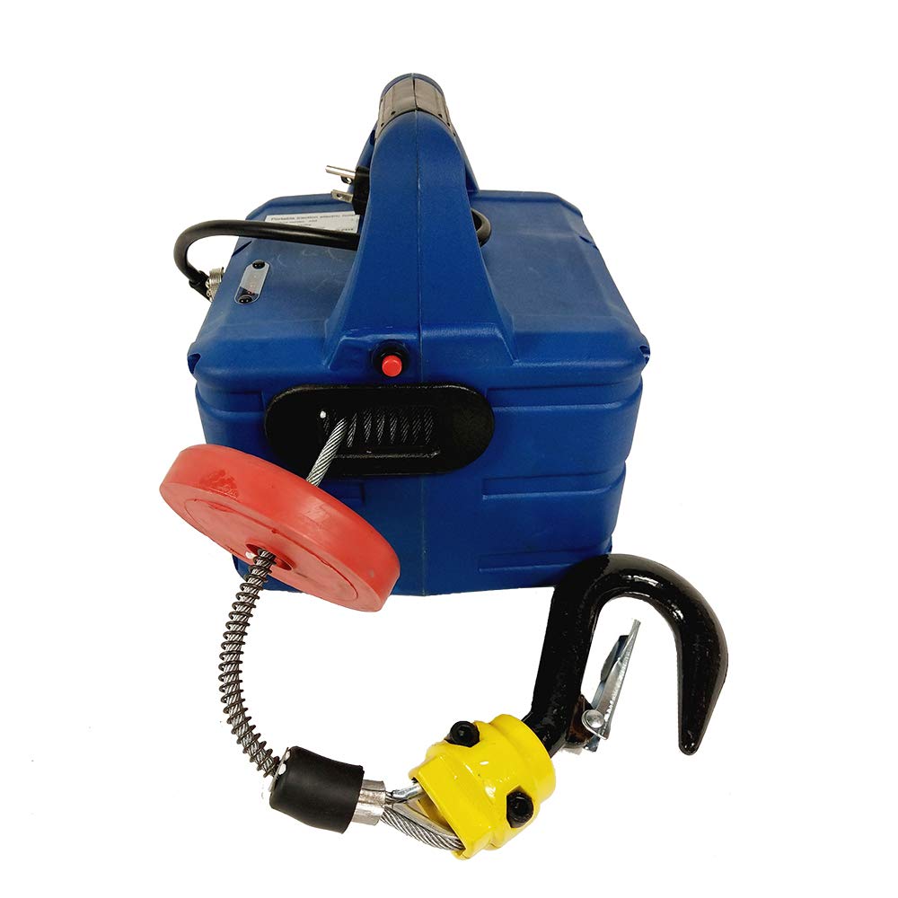 TECHTONGDA 110V Electric Hoist Winch with 26ft Wire Rope, 992lbs Capacity & Overload Protection - Perfect for Garage, Warehouse, Construction & DIY Lifting Projects