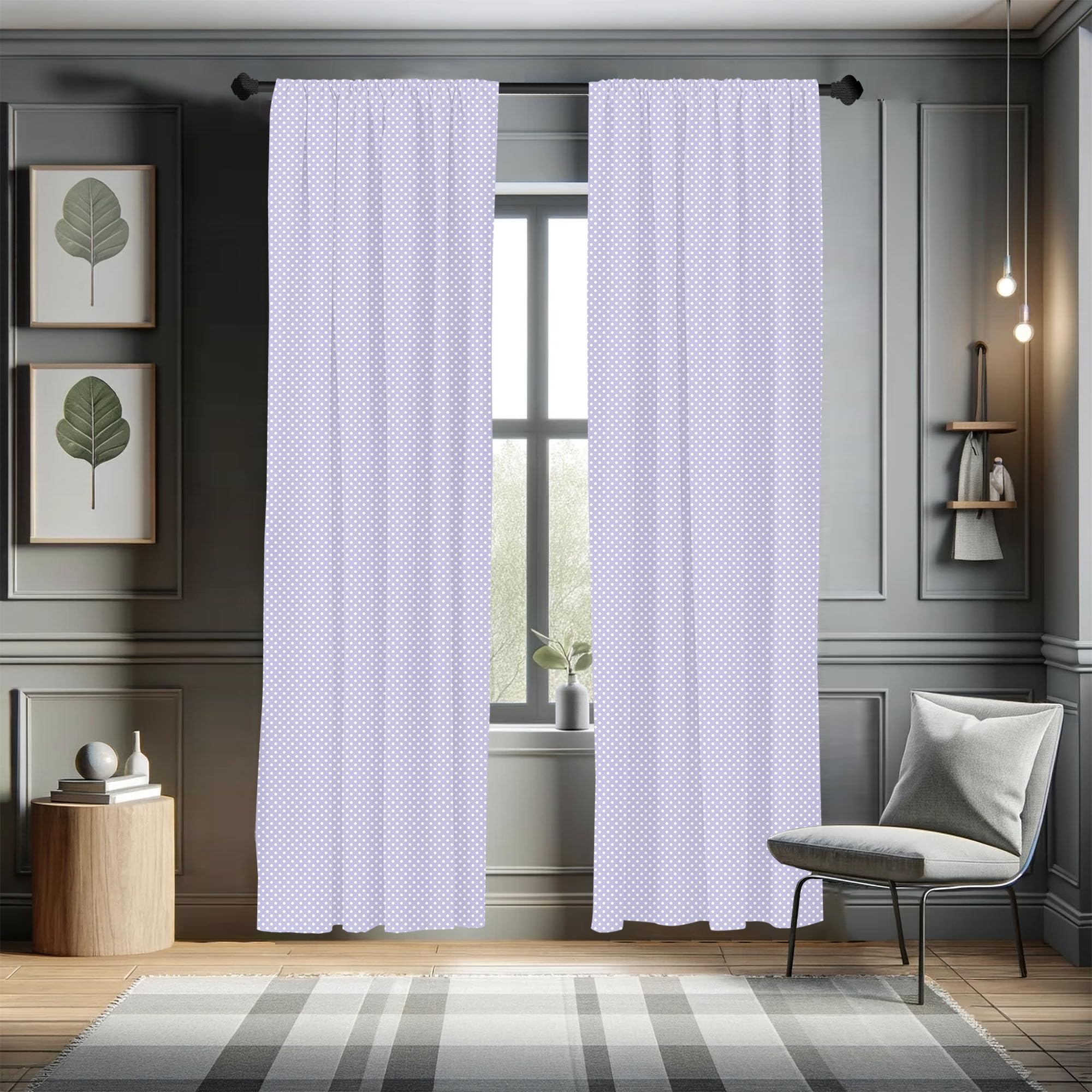 Lunarable Polka Dot Curtains - Pastel Diagonal White Droplets Digital Design, 2 Panel Set 28