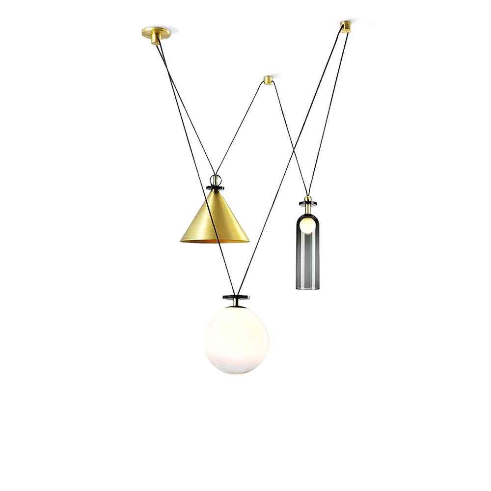 Modern Geometric Shape Art Chandelier - Elegant Lighting Fixture for Living Room, Dining Room, and Bedroom Decor