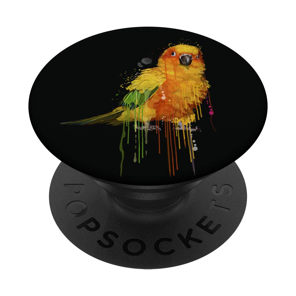 Funny Sun Conure Parrot Bird PopSockets PopGrip: Swappable Phone & Tablet Grip for Secure Hold, Perfect for Selfies, Video Calls, and On-the-Go Use