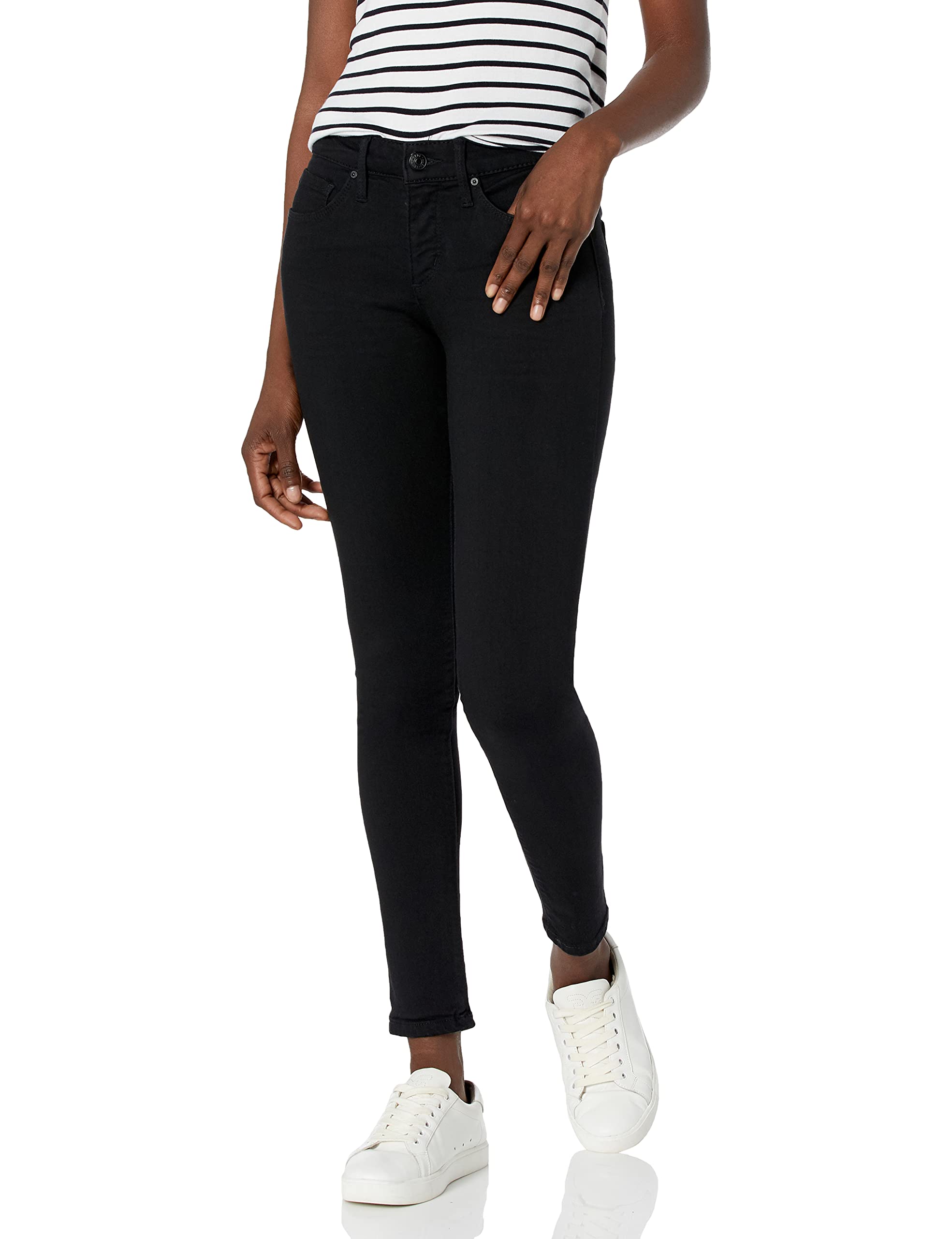 Vintage American Blues Women's High Waisted Skinny Jeans - Retro Distressed Denim Pants for Casual Wear & Night Out