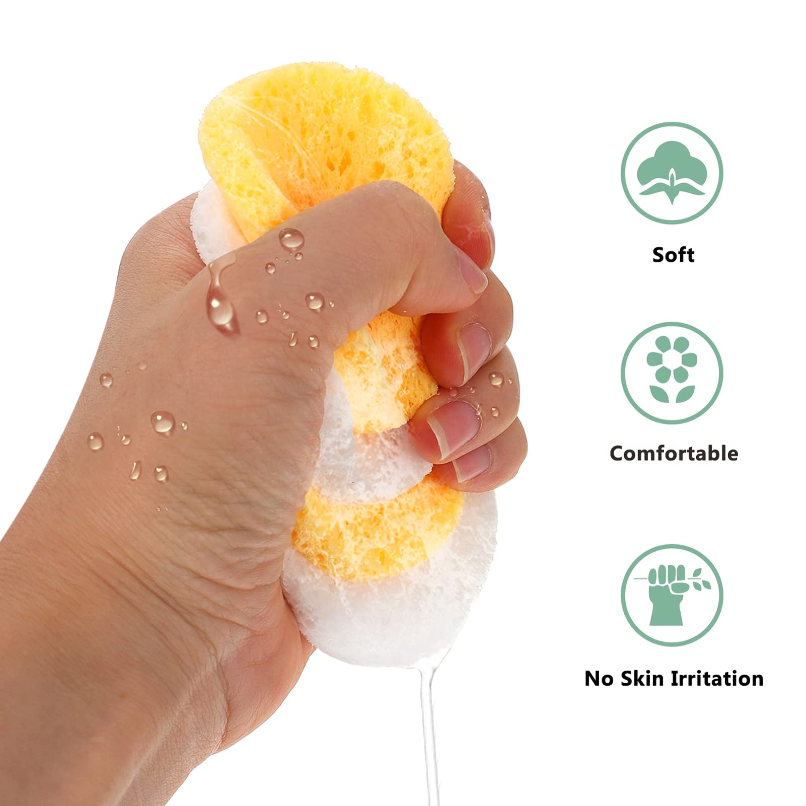 EXCLUZO 200pcs Makeup Sponge Beauty Puffs - Foundation Applicator & Cleansing Pads for Daily Makeup Removal