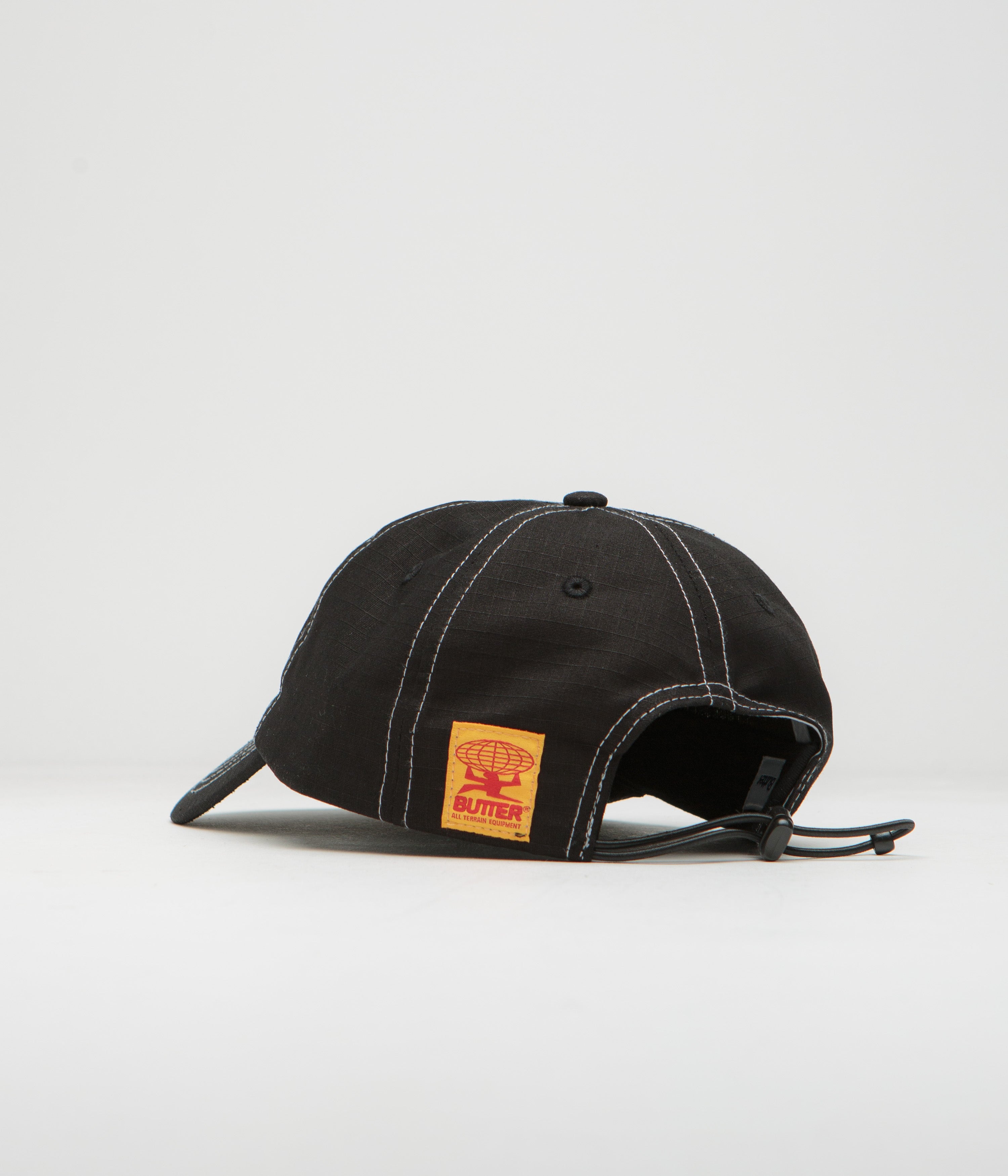 Butter Goods Washed Ripstop Cap - Black | Durable & Stylish Adjustable Baseball Hat for Men & Women | Perfect for Outdoor Activities, Sports & Casual Wear