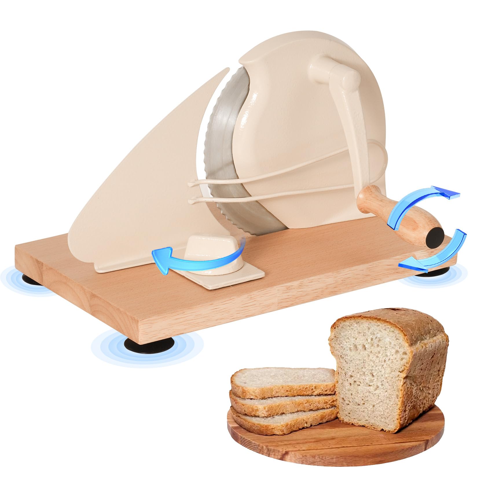 Premium Manual Bread Slicer for Homemade Sourdough & Artisan Bread - Adjustable Thickness Stainless Steel Blade - Ideal for Kitchens, Bakeries & Supermarkets - Perfect for Slicing Fresh Bread, Sandwiches & Toast Preparation