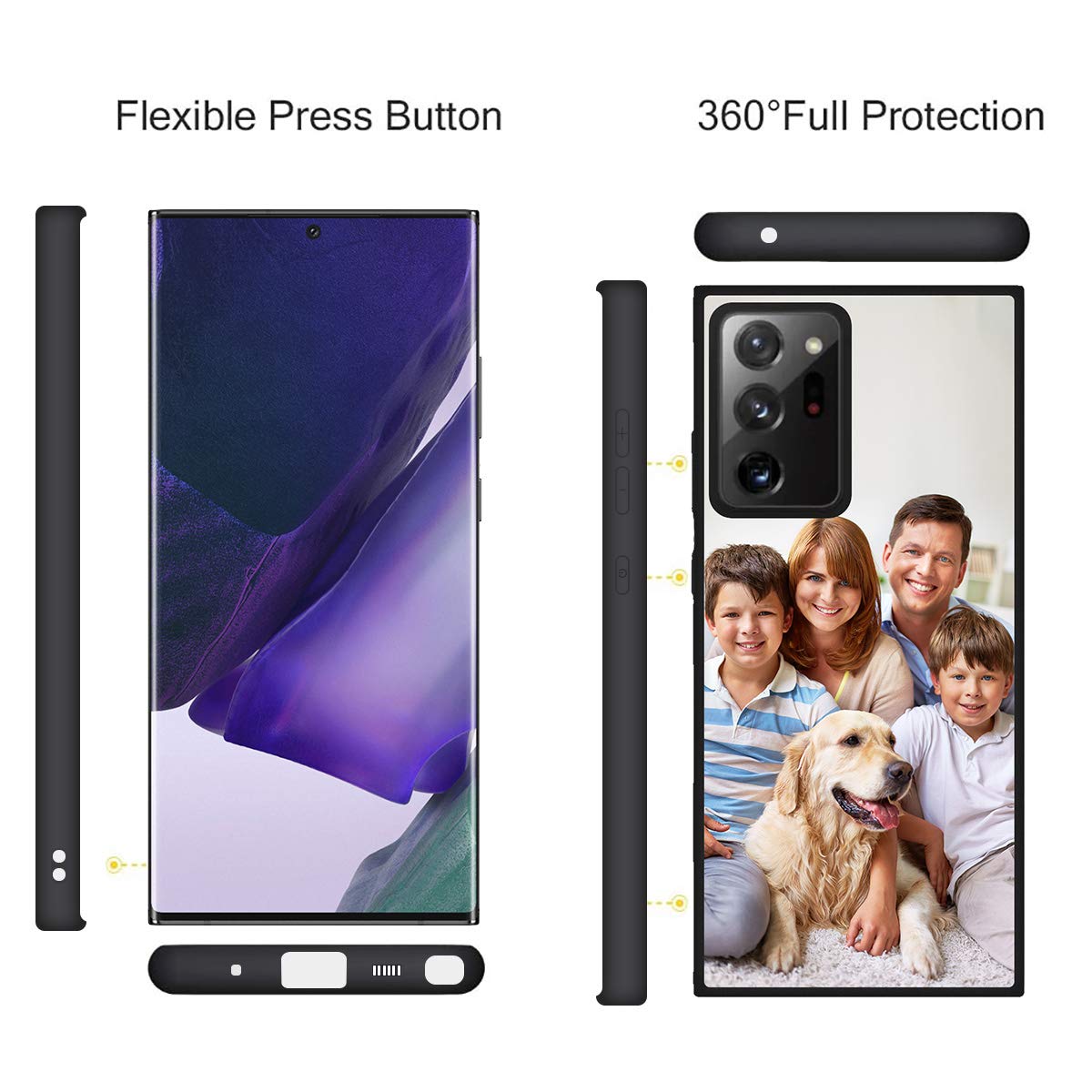 Custom Galaxy Note 20 Ultra Phone Case with Personalized Photo - Soft Matte Protective Cover | Durable Bumper Case for Everyday Use, Travel & Gift Giving