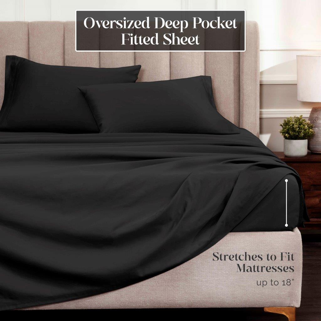 Premium 1500 Thread Count Egyptian Cotton Sheet Set - Eco-Friendly, Breathable & Hypoallergenic - Perfect for Luxury Bedding & Hot Sleepers