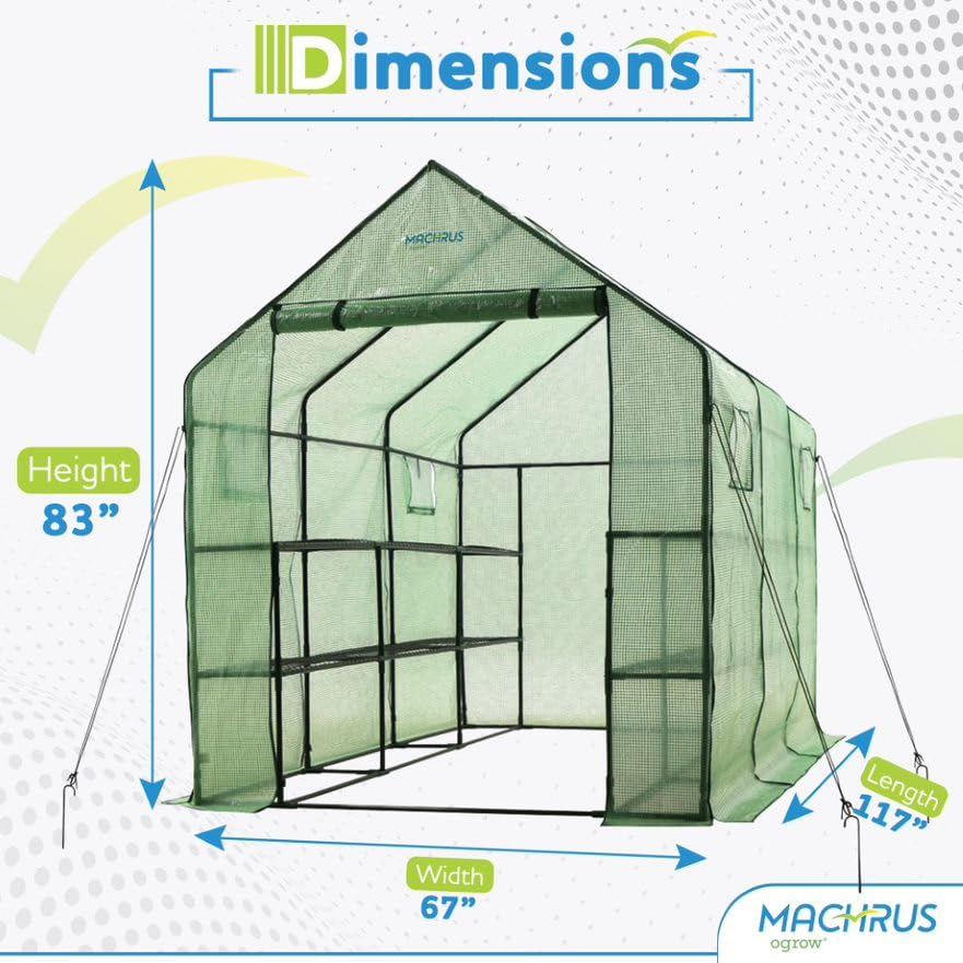 Machrus Ogrow Greenhouse Kit - Multiple Sizes for Outdoor Gardening | Small, Mini & Standard Greenhouses for Plants, Vegetables & Flowers | Perfect for Backyard, Patio & Balcony Gardening