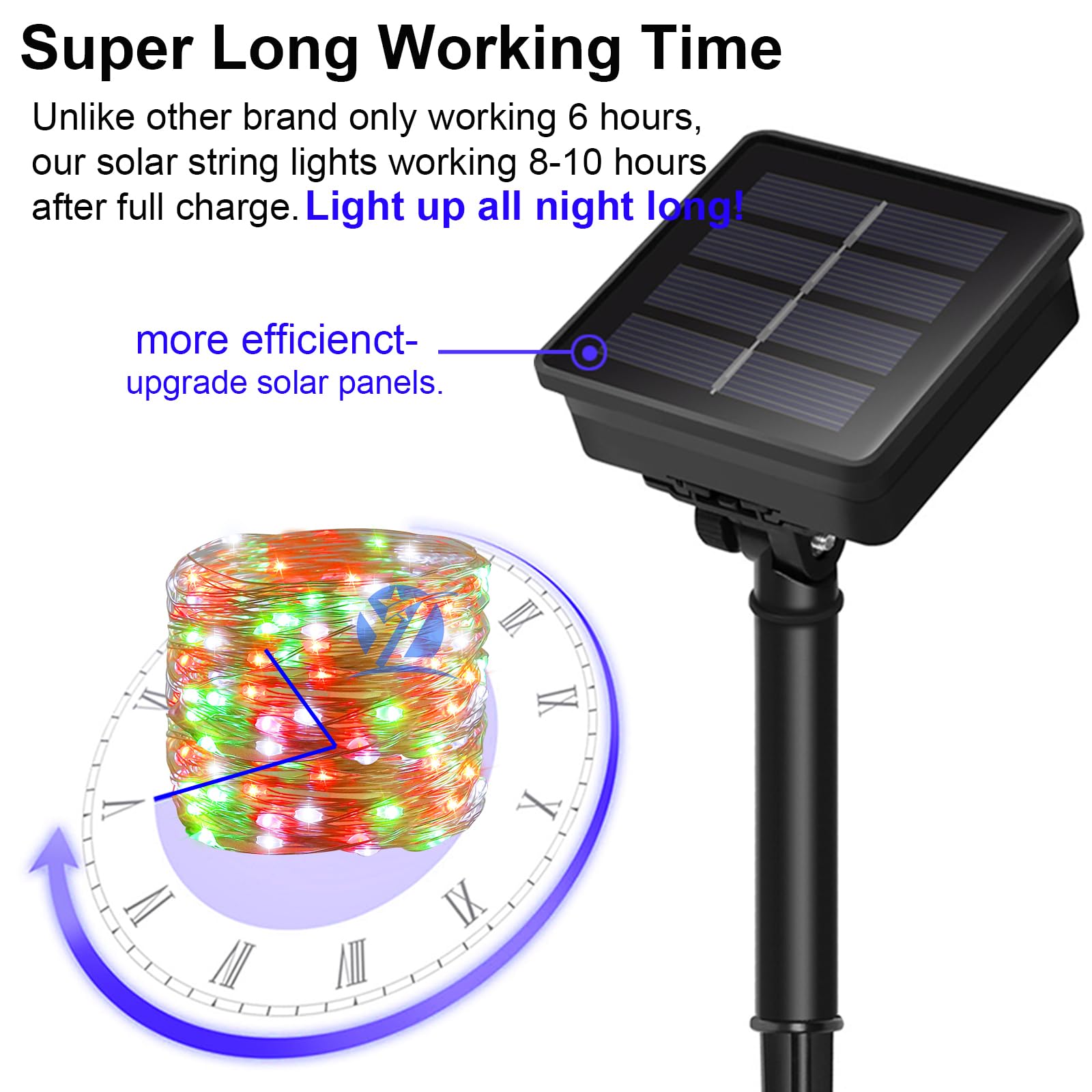 Solar Christmas Lights Outdoor Waterproof - 2 Pack 200 LED 66FT Red White Green Fairy String Lights IP67 with 8 Modes - Perfect for Tree, Garden, Patio, Fence, Balcony & Holiday Decorations