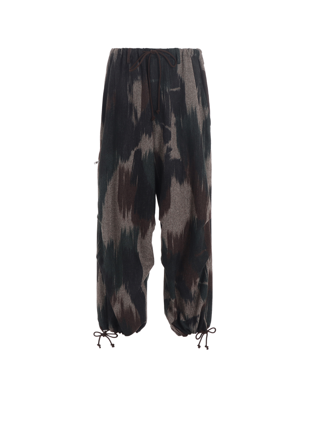 Camouflage Tweed Knee Tuck Wide Leg Pants for Women - Stylish High Waist Casual Trousers for Work, Office & Streetwear Fashion