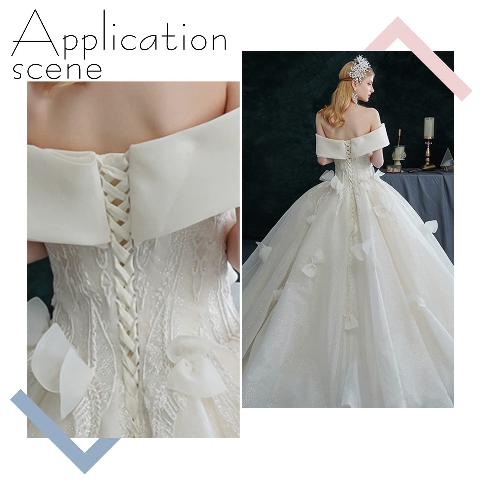 BENECREAT Adjustable Satin Corset Kit for Wedding & Prom Dresses - Zipper Replacement & Strap Loops