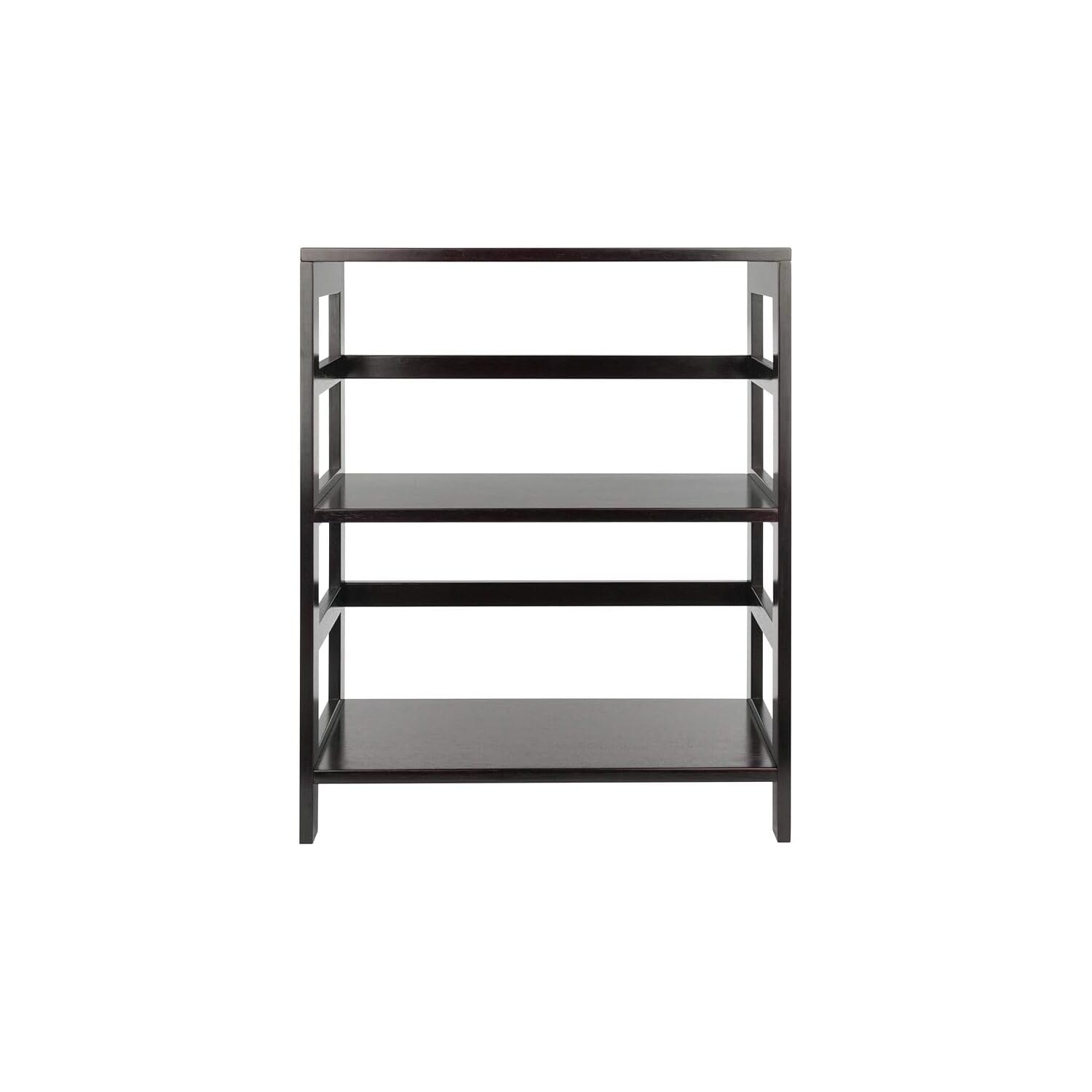 Winsome Wood Capri 2-Section M Storage Shelf with 4 Foldable Beige Fabric Baskets - Organizer for Bedroom, Closet, Nursery & Office