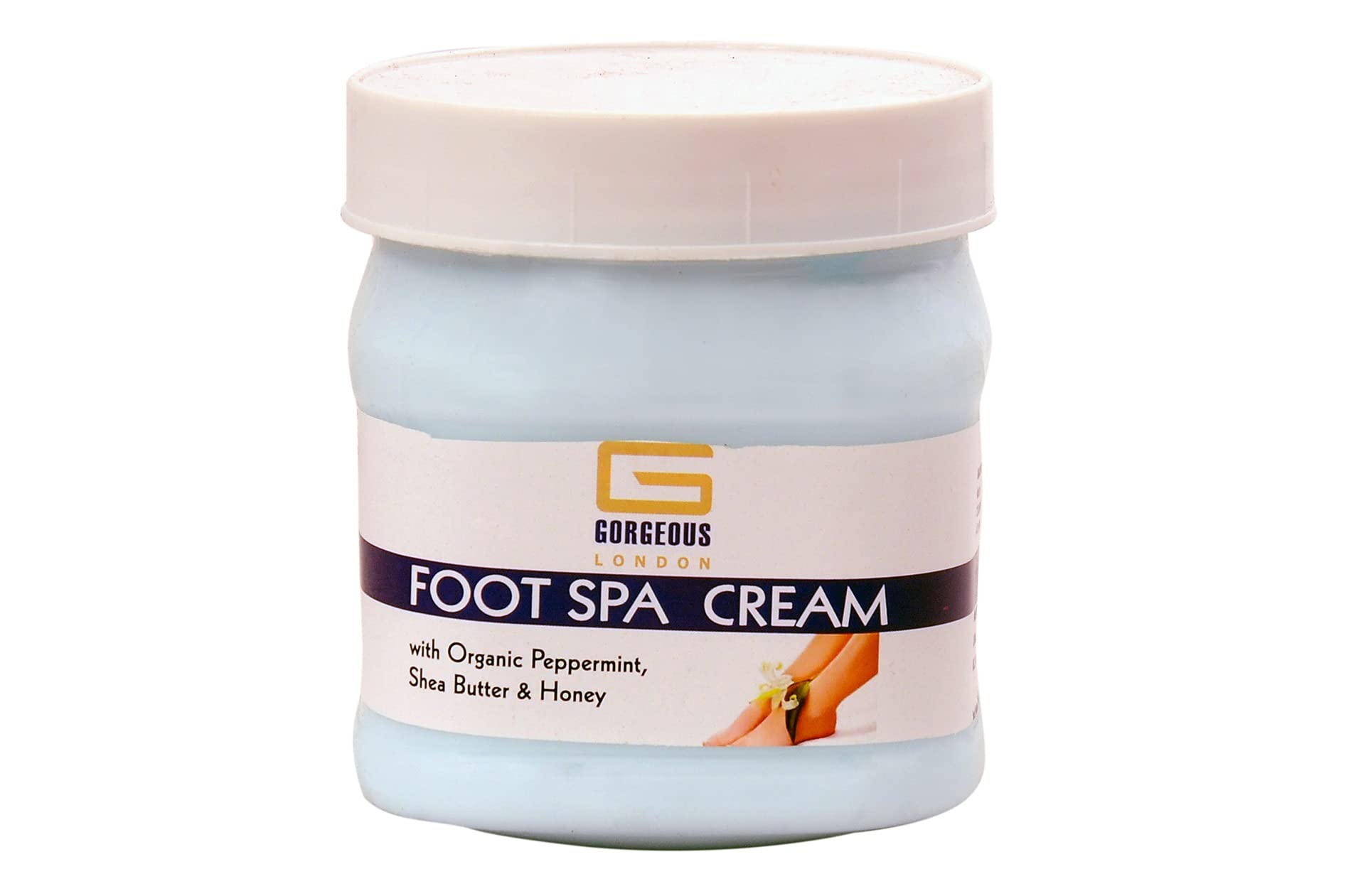 Organic Peppermint Foot Spa Cream with Shea Butter & Honey - 450g Moisturizing Foot Care for Cracked Heels & Dry Skin - Perfect for Pedicures, At-Home Spa Treatments & Relaxation