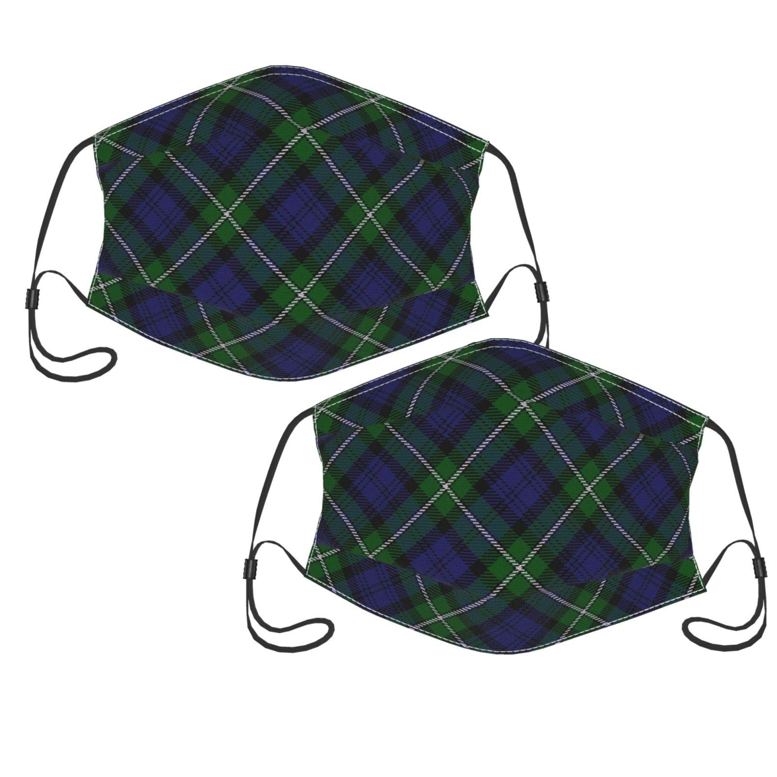 Clan Forbes Tartan Reusable Face Mask 2-Pack with Filter - Washable & Dustproof for Outdoor Activities