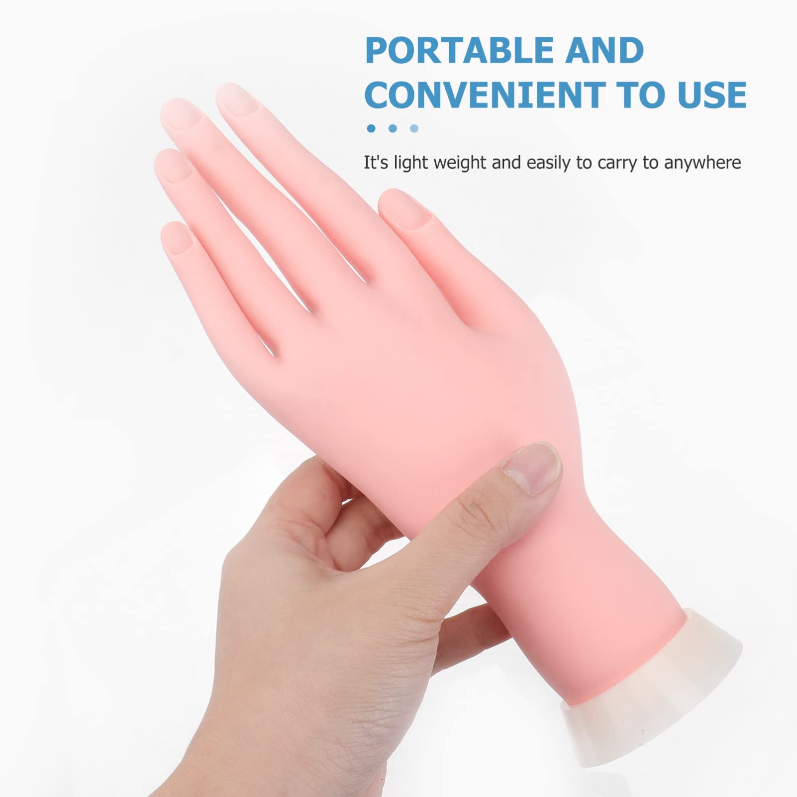OSALADI Professional Nail Practice Hand Model - False Nails Training Kit with Glue & Red Gel Polish for Manicure Students & Nail Technicians | Perfect for Salon Training, Home Practice & Nail Art Design