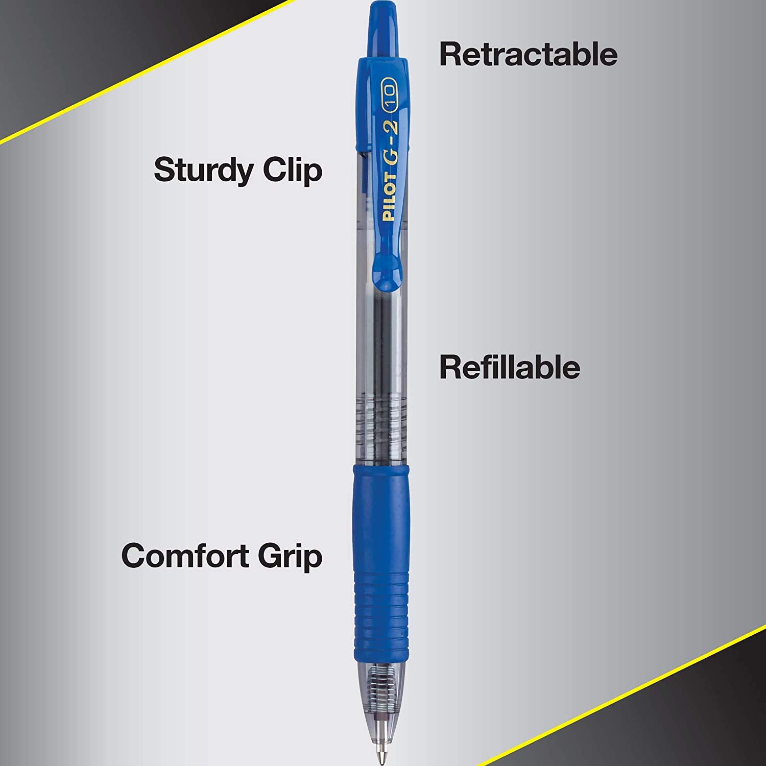 Premium PILOT G2 Retractable Gel Pens - Bold 1.0mm Point, Smooth Blue Ink, 12-Pack (2 Sets) for Office, School & Note Taking - Refillable Rollerball Pens for Professionals & Students
