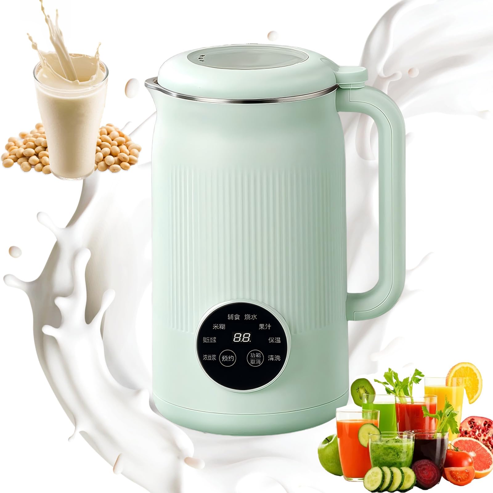 35oz Automatic Nut Milk Maker & Baby Food Processor with 10 Blades - Perfect for Almond Milk, Smoothies, Baby Food & Meal Prep (Cyan) - Ideal for Healthy Lifestyles, Vegan Diets & Busy Parents