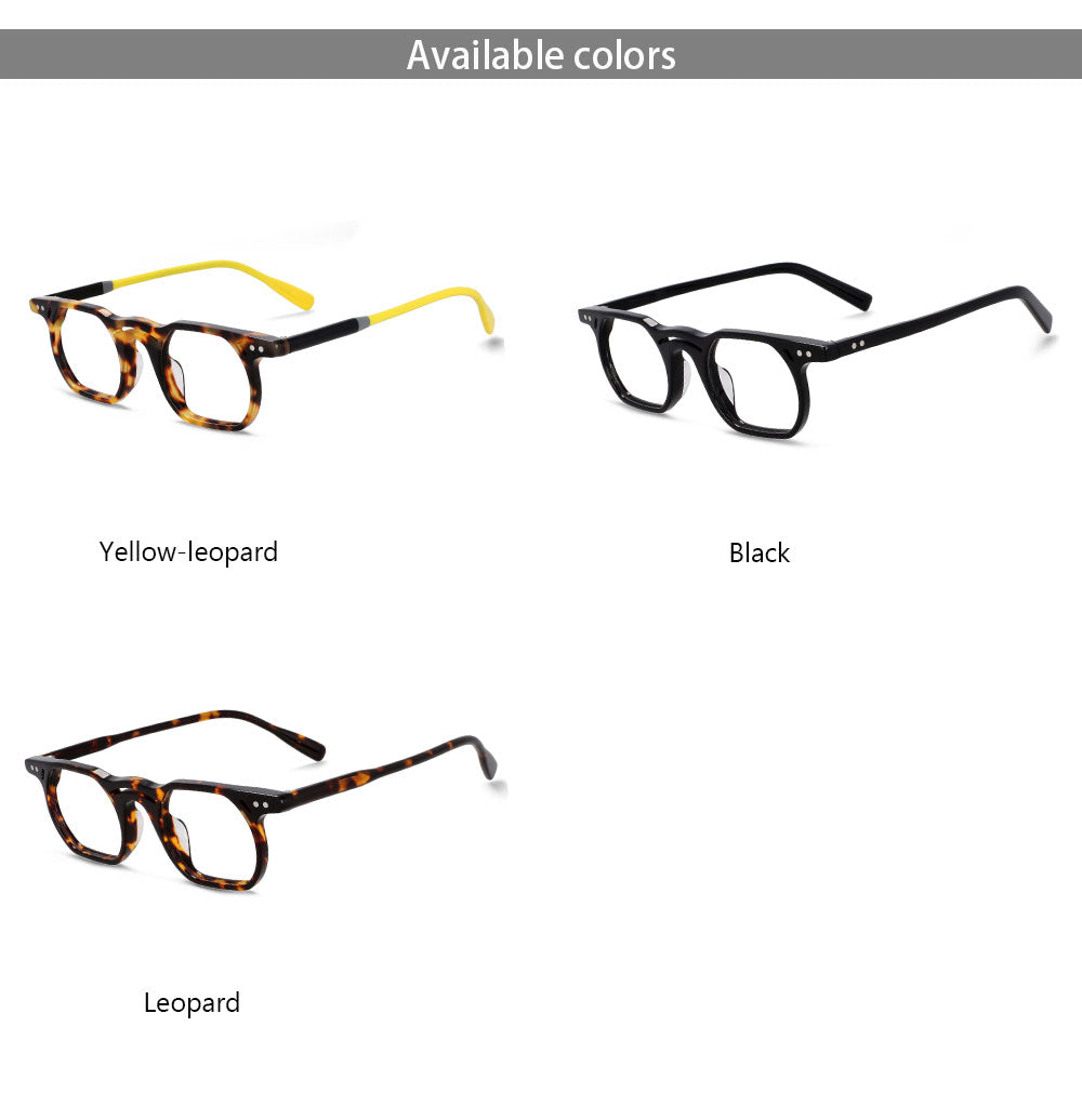 CCspace Unisex Full Rim Polygonal Round Acetate Double Bridge Frame Eyeglasses 54540 - Stylish Retro Glasses for Men & Women, Lightweight Comfortable Reading Glasses for Office, Driving & Daily Wear