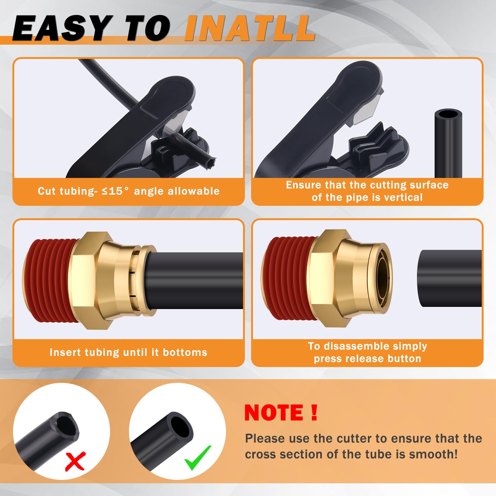 34 Pcs Brass DOT Air Brake Line Fittings Kit - 1/4