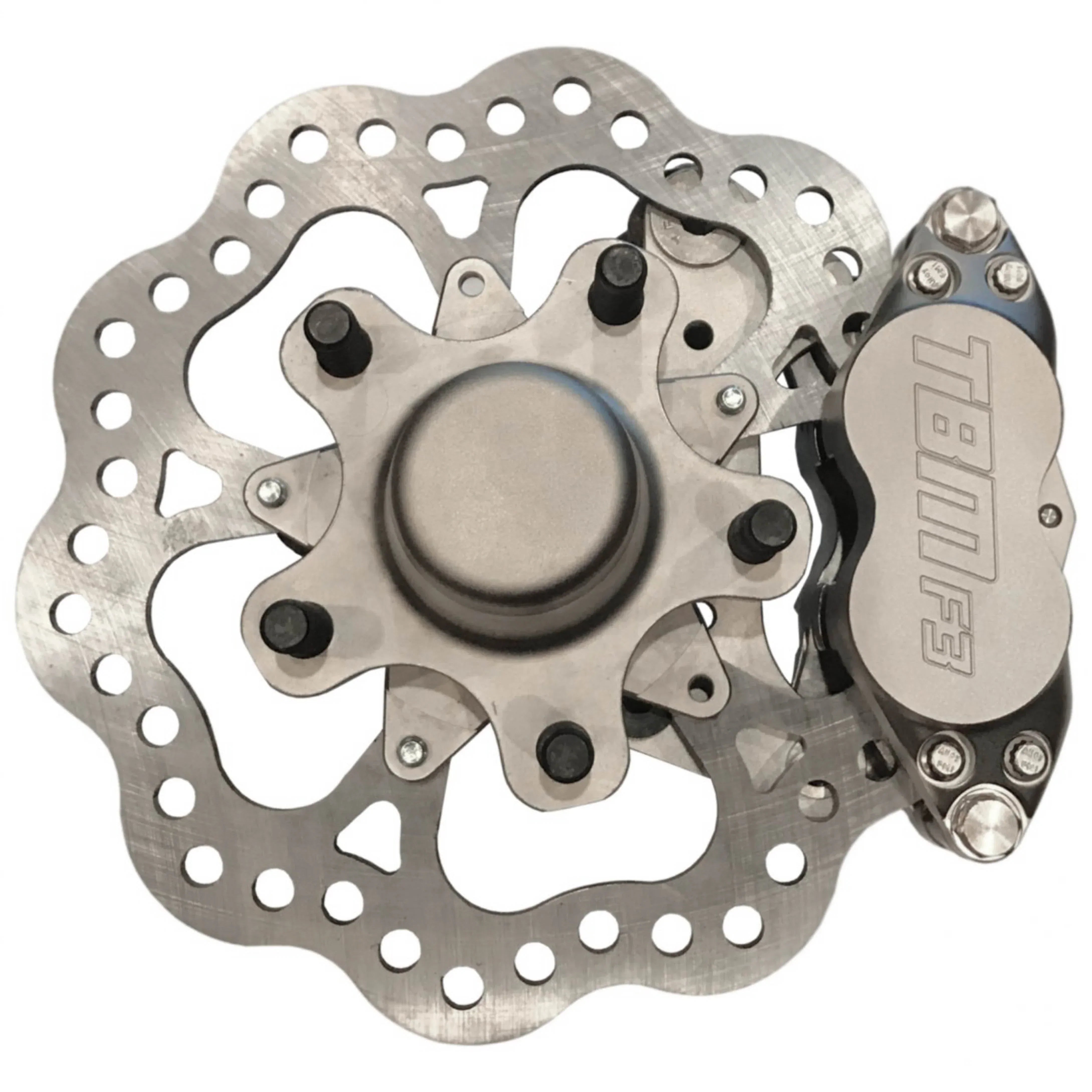 TRZ 326 MUS 32 (79-04 Mustang) 3 Drop Billet Spindle Medium Duty 4 Piston Front Brake Kit (5 on 4.50 Hubs) - Performance Upgrade for Street Racing & Track Use