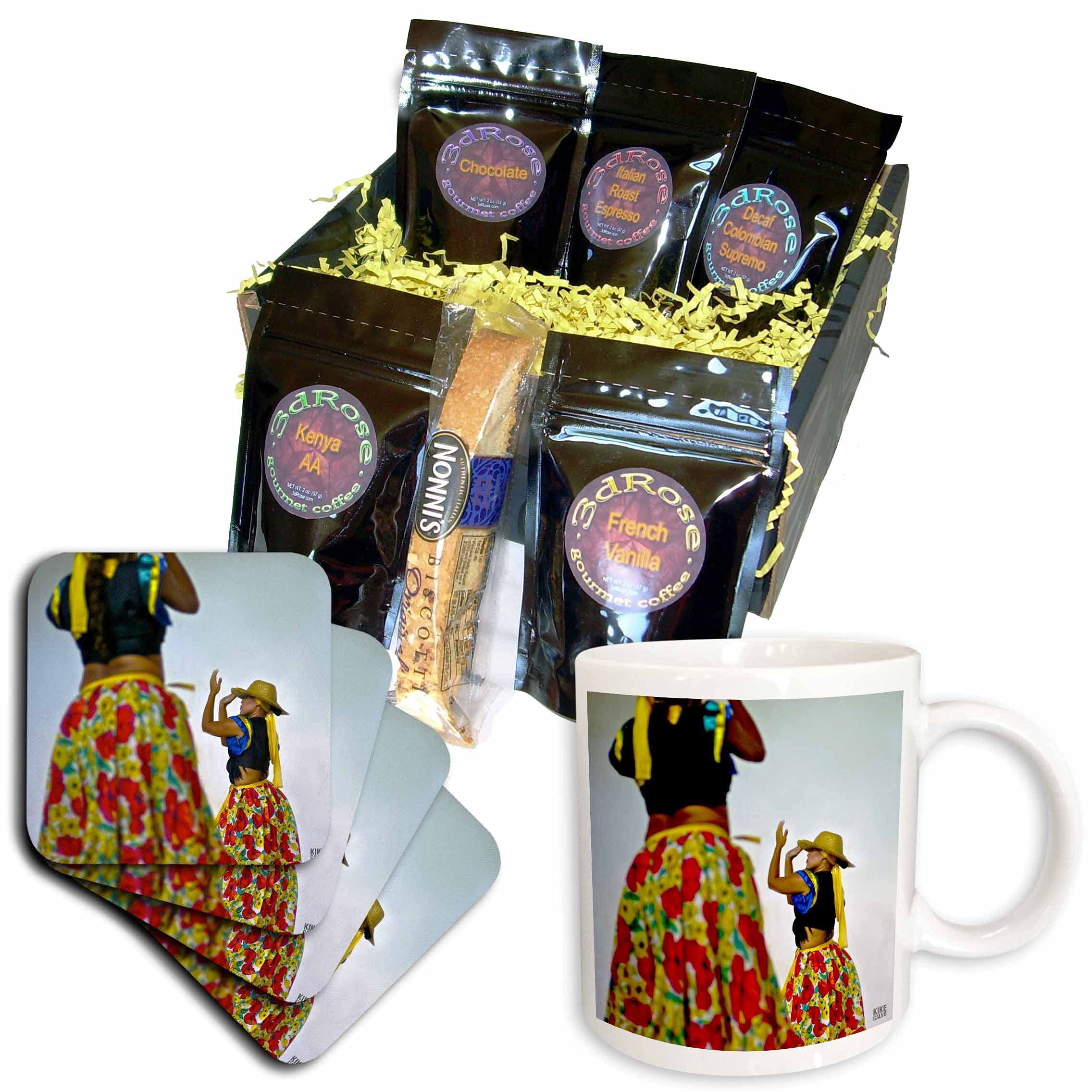 3D Printed Coffee Gift Basket with Mapale Dancers of Cartagena Colombia - Unique Colombian Souvenir for Coffee Lovers, Home Decor & Office Gifts