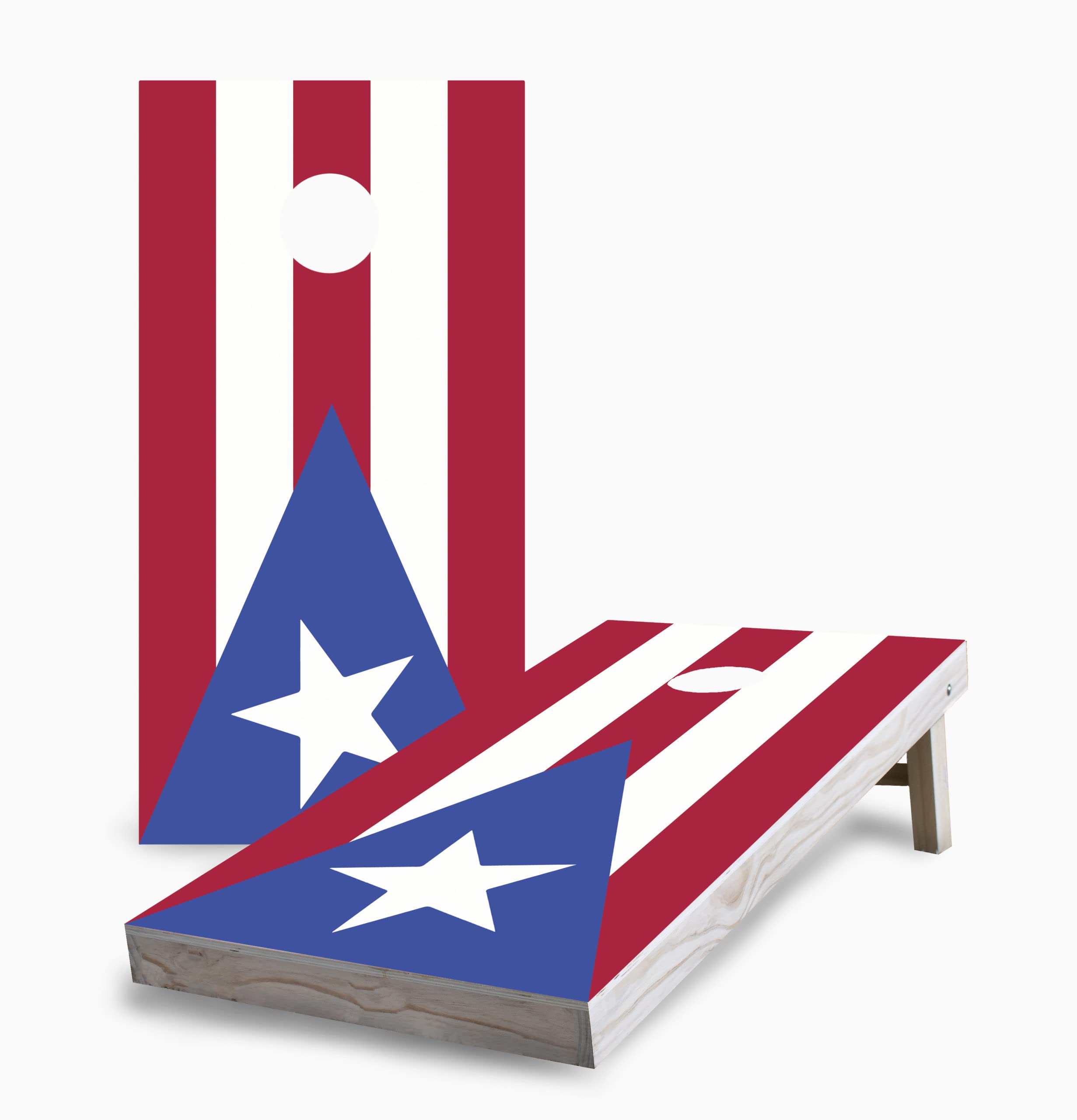 Skip's Garage Puerto Rican Flag Cornhole Game Set - 2 Boards, 8 Bags & Accessories - Outdoor Lawn Games for Parties, BBQs & Tailgating