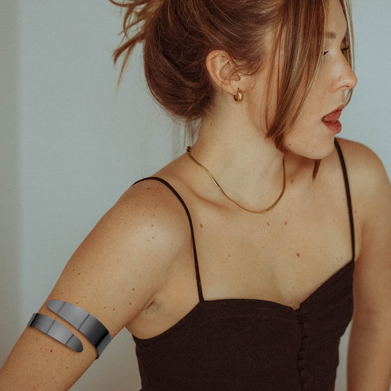 RechicGu Egyptian Arm Cuff Bracelet - Cleopatra Inspired Swirl Snake Armlet for Women | Perfect for Costume Parties, Halloween & Boho Fashion