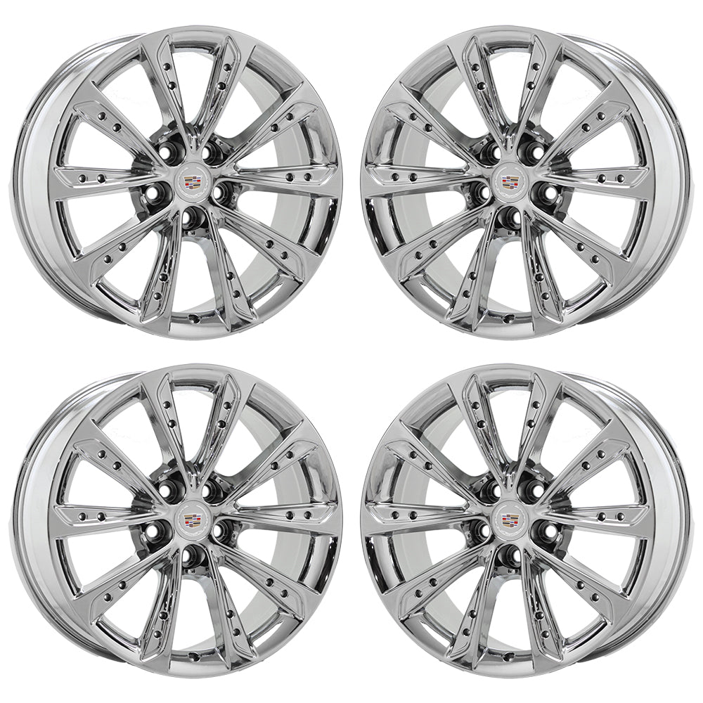 19 Cadillac XTS Bright Chrome Wheel Rim Factory OEM Set 4697 - Perfect for Replacement & Car Upgrades