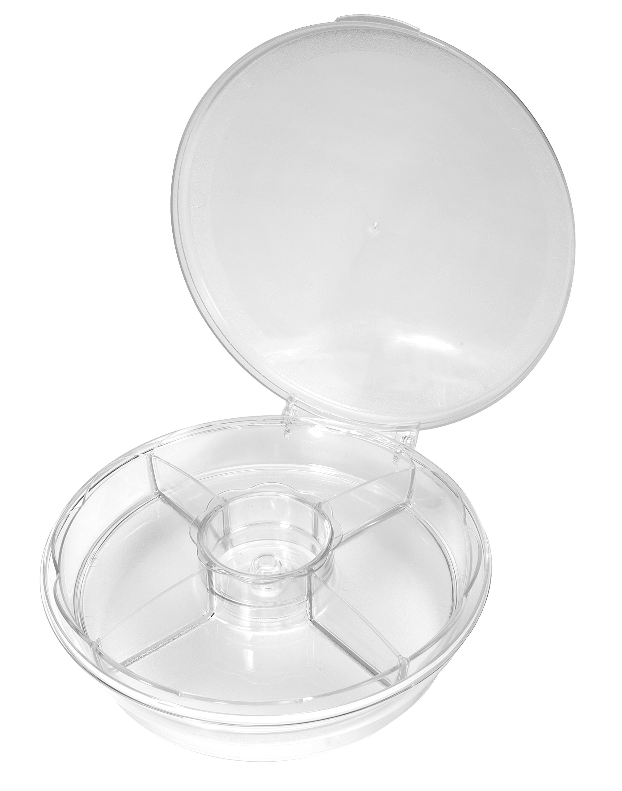 CreativeWare Clear Spin On Ice Serving Tray - Premium Chilled Drink & Appetizer Server for Parties, BBQs & Entertaining - Perfect for Cocktails, Beer & Cold Snacks