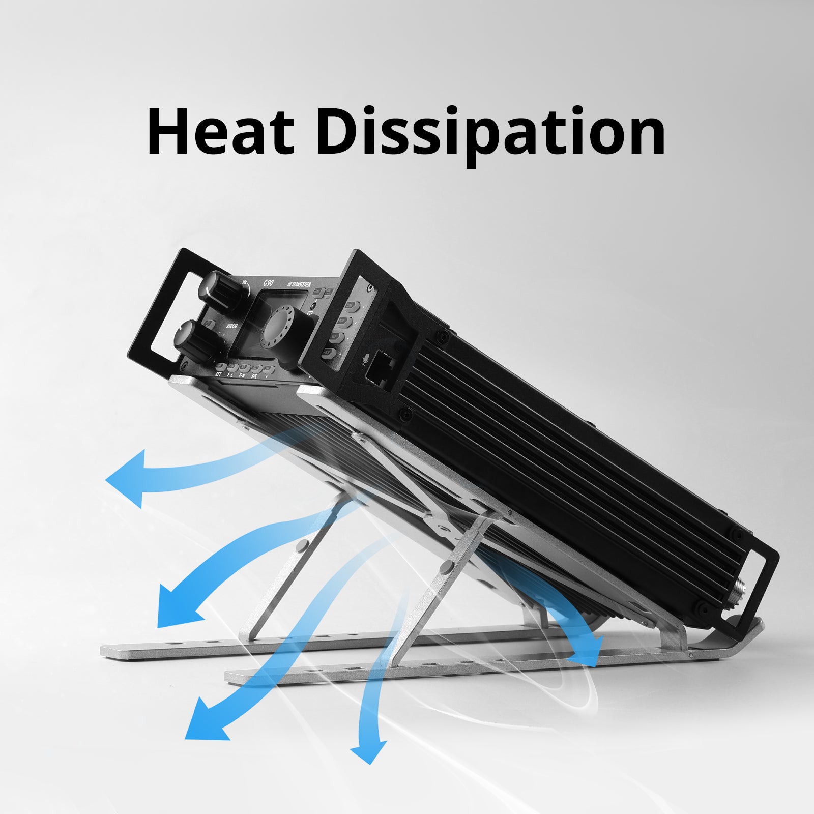 Radioddity G90 H3 Stand - Universal Heat Dissipation Holder for Xiegu G90 & XPA125B Radios | Portable POTA & SOTA Field Radio Accessory | Perfect for Outdoor Ham Radio Operations & Heat Management