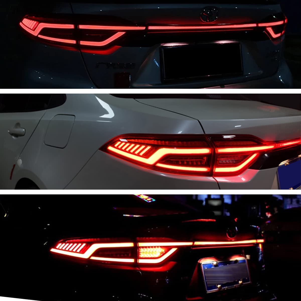 TT-ABC LED Tail Lights for Toyota Corolla 2020-2024 - Smoked Red Lens - Direct Fit Replacement - Enhances Visibility & Style - Perfect for Night Driving & Car Customization