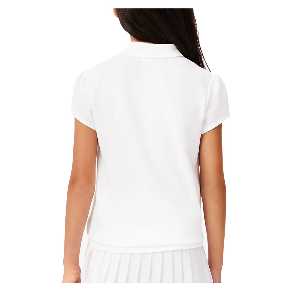 Girls' Scallop Tennis Polo Shirt - Breathable Cotton Blend Top for Active Play & School Sports | Perfect for Tennis, Golf & Casual Wear