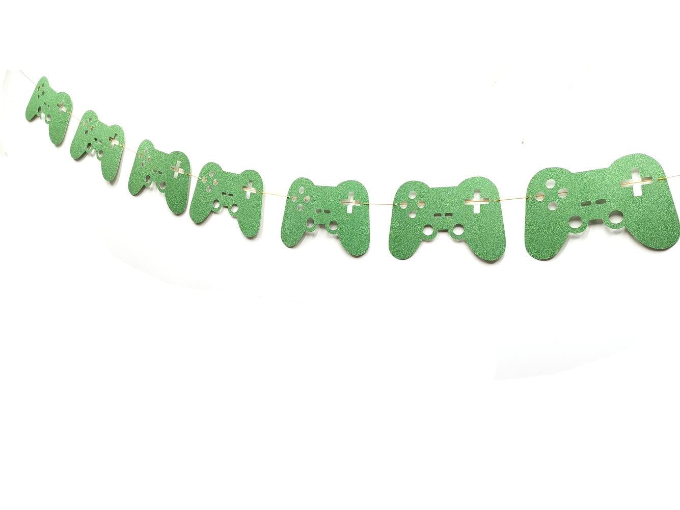 Premium Video Game Controller Banner & Garland - Perfect for Video Game Party Decorations, Gaming Birthday Themes, and Level Up Celebrations (Green) - Ideal for Gaming Parties, Birthday Decor, and Themed Events