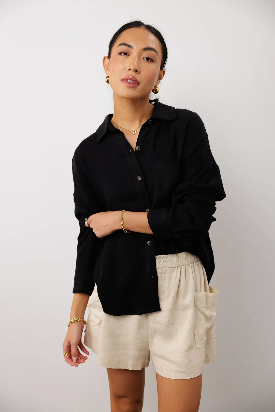 Finley Black Button Up Shirt for Men | Stylish Casual & Formal Wear | Perfect for Office, Dates & Special Occasions