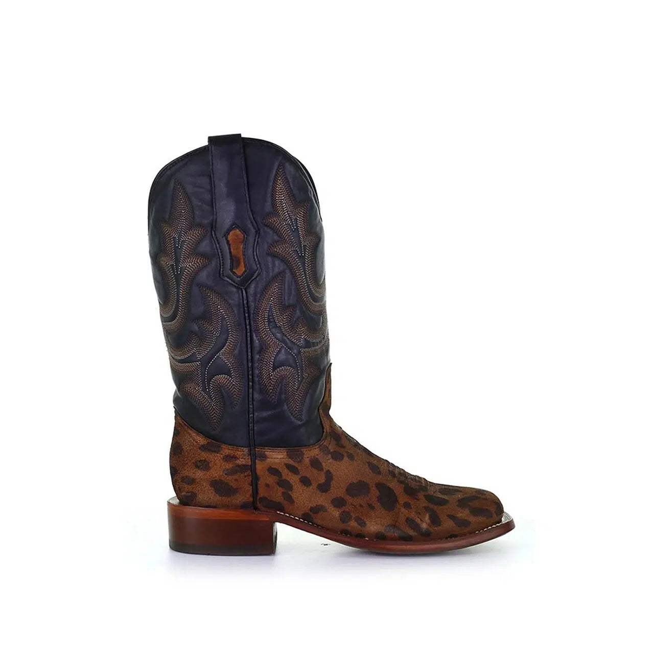 Women's Corral Camel Leopard Print Western Roper Leather Boots – Stylish Cowgirl Boots for Rodeo, Country Dancing & Western Fashion