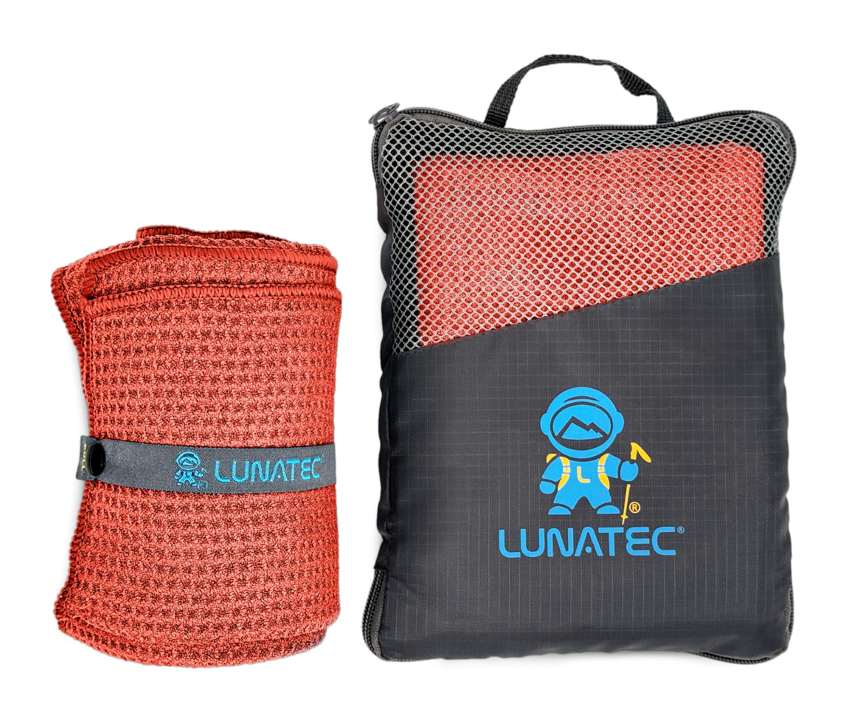 Lunatec Premium Waffle Weave Microfiber Travel Towel - Ultra Absorbent, Quick Drying & Lightweight - Perfect for Camping, Hiking, Beach, Gym & Travel Accessories