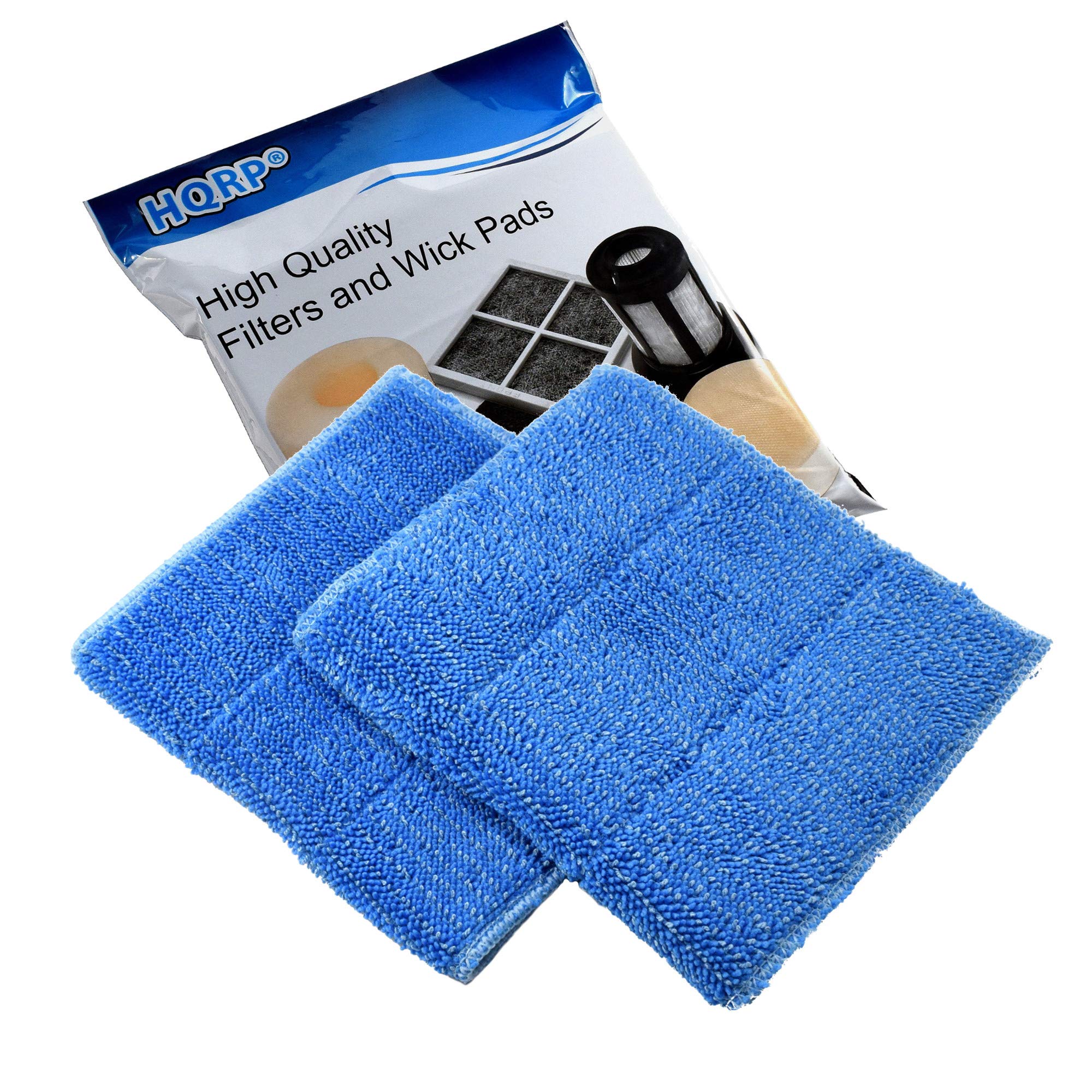 HQRP 2-Pack Washable Microfiber Steam Mop Pads - Compatible with HAAN RMF2X/RMF4X/RMF2/RMF4/RMF2P & FS/SI/MS Series Steam Cleaners - Replacement Pads for Deep Cleaning Floors, Tiles & Hardwood Surfaces
