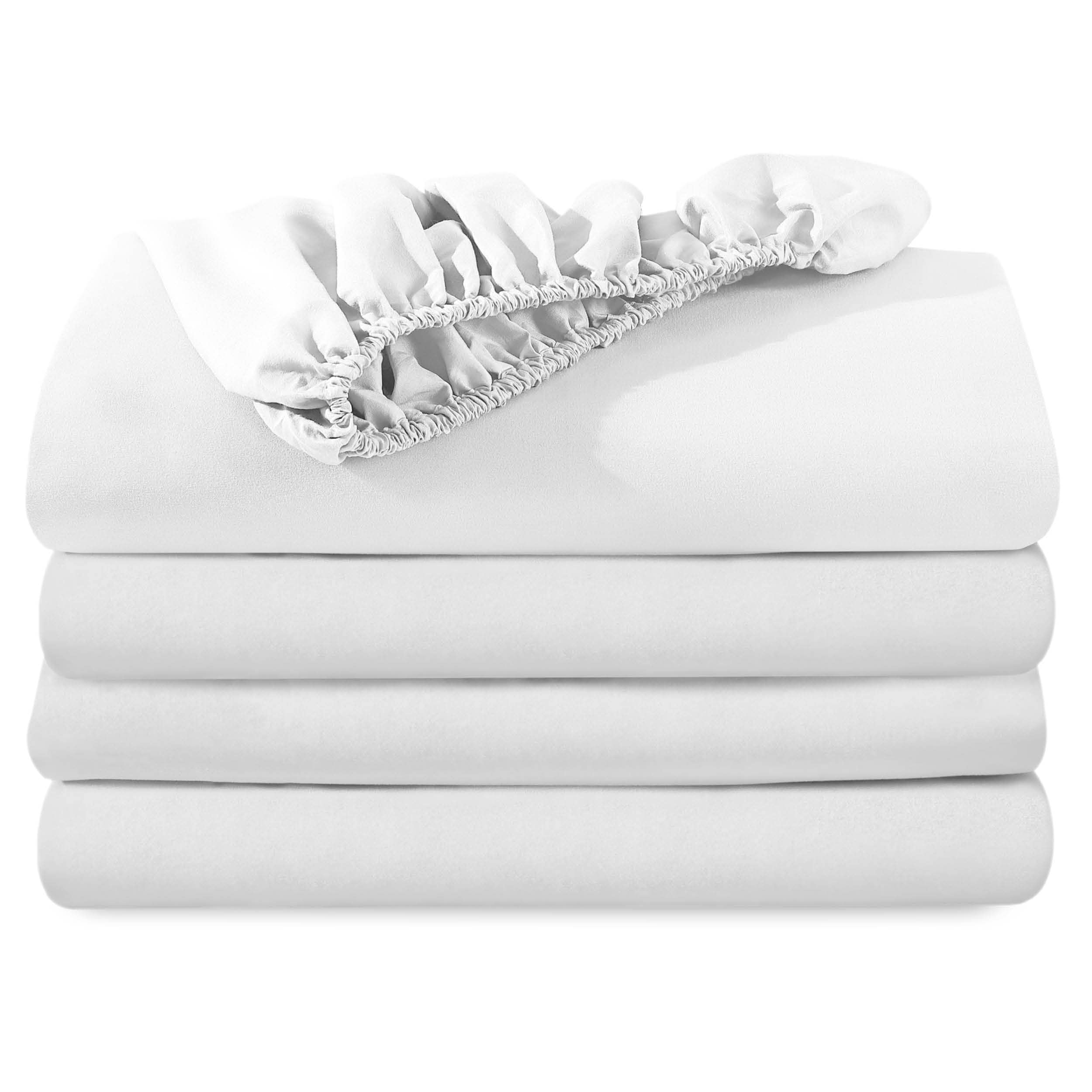 Bare Home 2-Pack Split King Fitted Sheets - 1800 Ultra-Soft Microfiber Deep Pocket Twin XL Bed Sheets (White) - Perfect for Adjustable Beds, Guest Rooms & Luxury Bedding