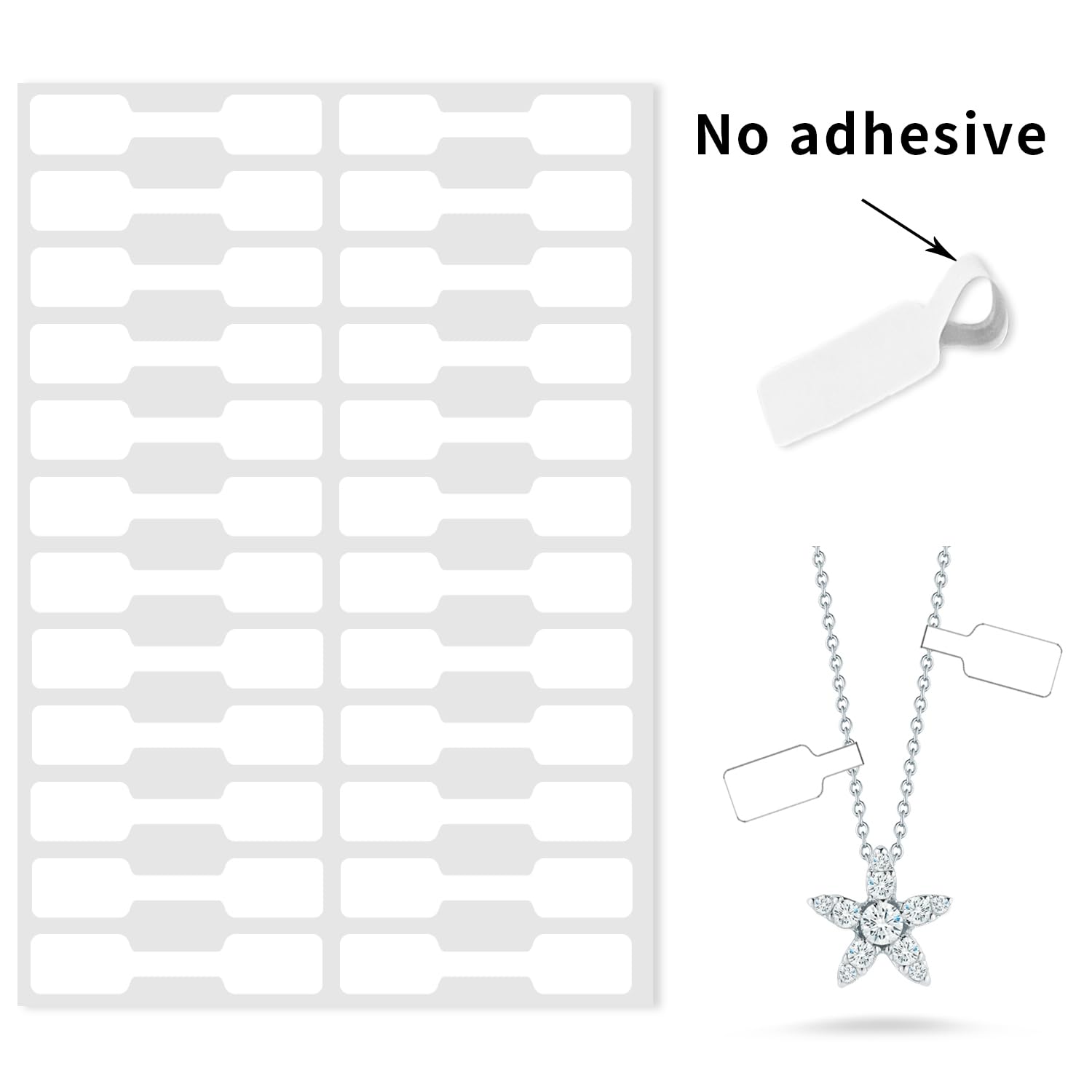 600 PCS White Jewelry Price Tags - Smudge Proof, No Glue Middle Fold - Perfect for Jewelry, Crafts & Gift Pricing (Ideal for Boutiques, Craft Shows & Retail Displays)