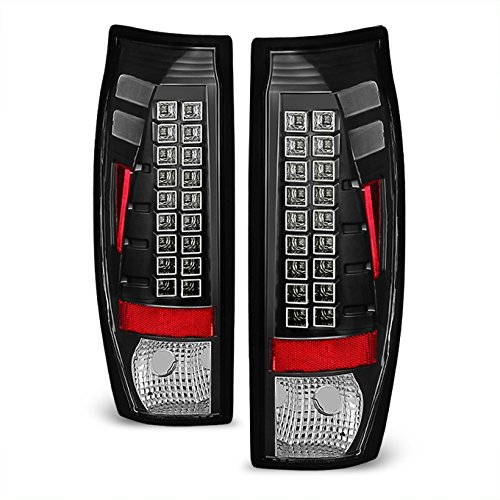 AKKON Black LED Tail Lights for 2002-2006 Chevy Avalanche GMT800 Pickup - Rear Brake Lamps Replacement - Perfect for Night Driving & Enhanced Safety