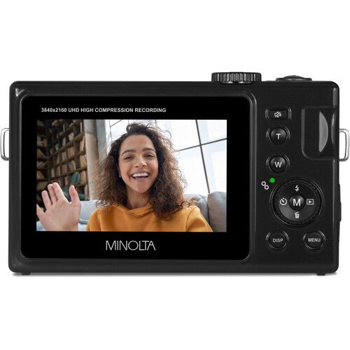 MINOLTA MND25 48MP Digital Camera with Autofocus & 4K Ultra HD Video - Built-in Selfie Mirror (Black) - Perfect for Vlogging, Travel Photography and Content Creation