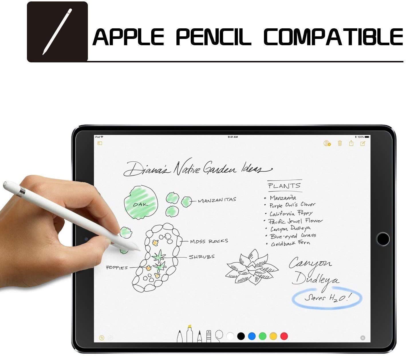 SPARIN Tempered Glass Screen Protector for iPad 6th/5th Gen & iPad Air 2 (9.7 Inch) | Case Friendly, Apple Pencil Compatible | Anti-Scratch, Bubble-Free Protection for Work & Study