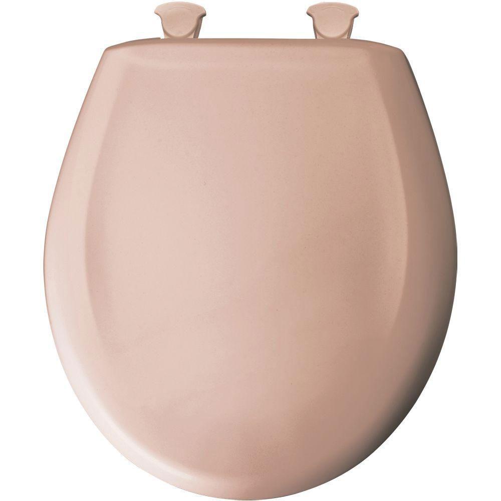 Bemis Round Closed Front Toilet Seat in Petal Pink 529680 - Soft Close, Durable Plastic Bathroom Toilet Seat for Home, Apartment & RV Use